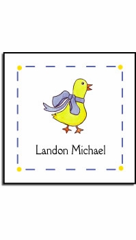 Personalized Stickers - Ducklings in Blue