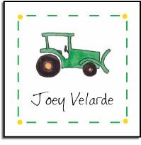 Personalized Stickers - Green Tractor
