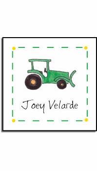Personalized Stickers - Green Tractor