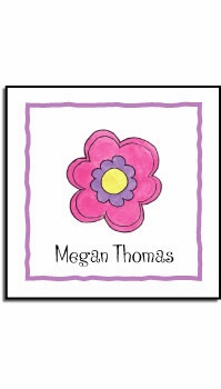 personalized stickers   pink daisy