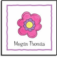 Personalized Stickers - Pink Daisy