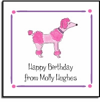 Personalized Stickers - Pink Poodle