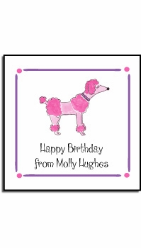 Personalized Stickers - Pink Poodle