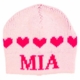 personalized string of hearts hat