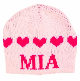 personalized string of hearts hat