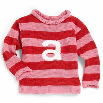 personalized stripe letter sweater  (custom colors available)
