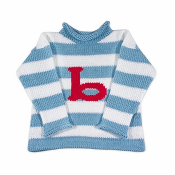 personalized stripe letter sweater  (custom colors available)