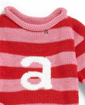 personalized stripe letter sweater  (custom colors available)