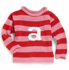 personalized stripe letter sweater  (custom colors available)
