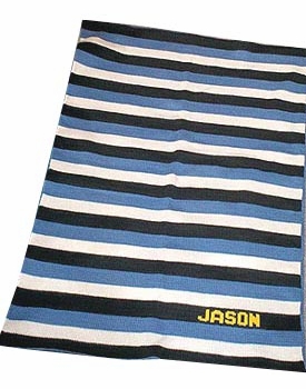Personalized Striped Knit Blanket with Name