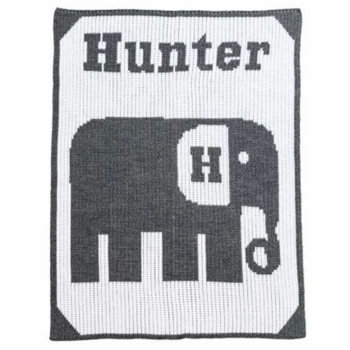 personalized stroller blanket with elephant