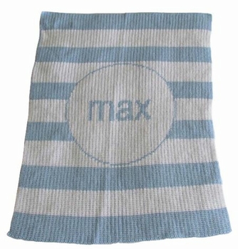 Personalized Stroller Blanket with Stripe