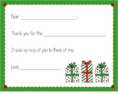 Personalized Thank You Notes - Christmas Fill-In Thank You