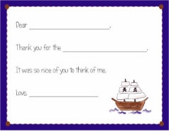 Personalized Thank You Notes - Pirate Fill-In Thank You