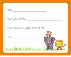 Personalized Thank You Notes - Zoo Friends Fill-In Thank You
