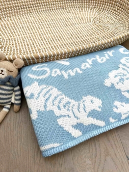 personalized tiger baby blanket