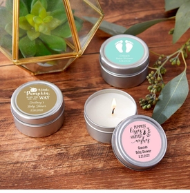 Personalized Travel Candle Tin - Baby Shower (set 0f 36)