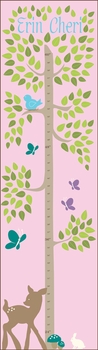 Personalized Tree with Animals Canvas Growth Chart