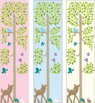 Personalized Tree with Animals Canvas Growth Chart