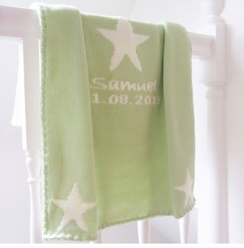 Personalized Triple Stars Baby Blanket