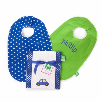 personalized two lights trio bib gift set