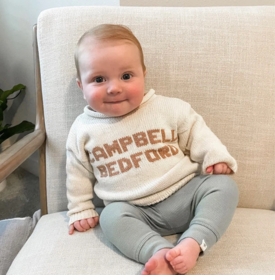 personalized two name baby sweater