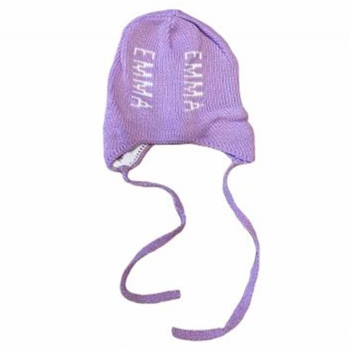 personalized vertical double name hat with earflaps