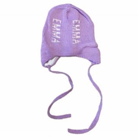 personalized vertical double name hat with earflaps