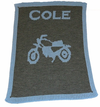 Personalized Vintage Motorcycle Blanket with Name