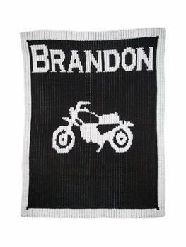 Personalized Vintage Motorcycle Blanket with Name