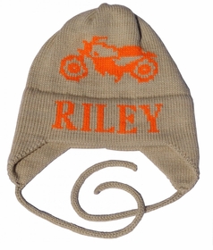 personalized vintage motorcycle hat with earflaps