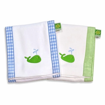 Personalized Whale Burp Cloth Set of 3