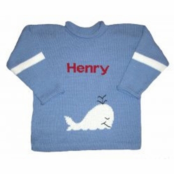 Personalized Whale Pullover Sweater