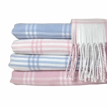 personalized windowpane check blanket