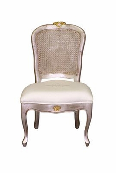 Petit French Chair - Silver with Gold