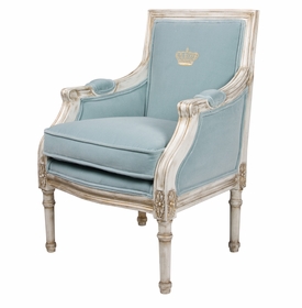 Petit Louis XVI Bergere Chair Versailles Blue
