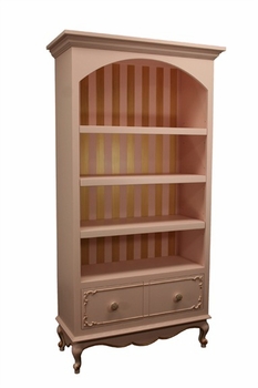 Petite Amie Bookcase with Hand-Painted Details