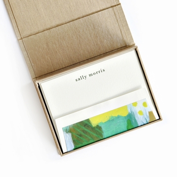 petite champagne silk stationery box - p17