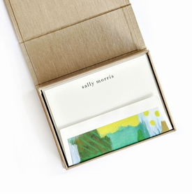 Petite Champagne Silk Stationery Box - P17