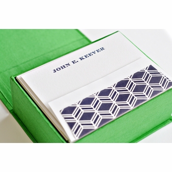 Petite Green Silk Stationery Box - P15