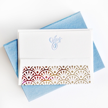 petite light blue silk stationery box - p12