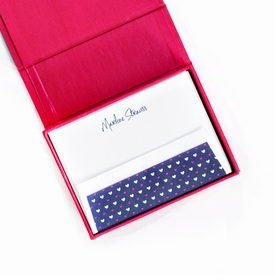 Petite Magenta Silk Stationery Box - P11