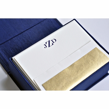 petite navy silk stationery box - p1