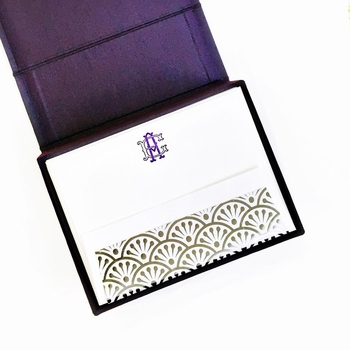 petite purple silk stationery box - p8