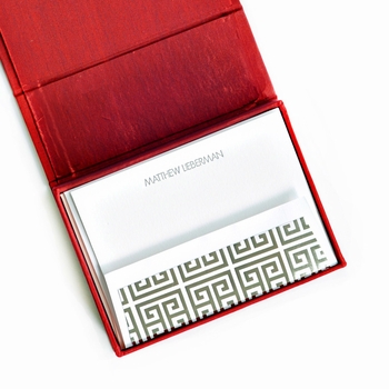 Petite Red Silk Stationery Box - P4