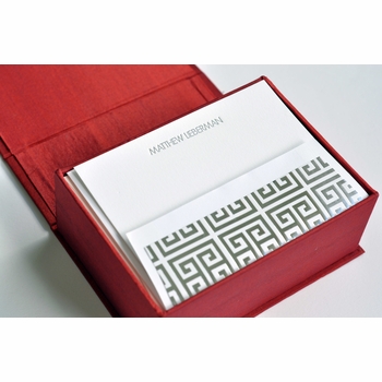 Petite Red Silk Stationery Box - P4