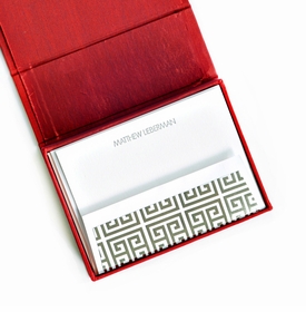 Petite Red Silk Stationery Box - P4