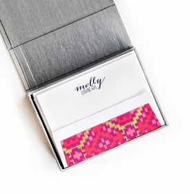 Petite Silver Silk Stationery Box - P7