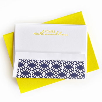 petite yellow silk stationery box - p16