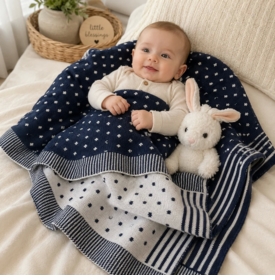 pin dot baby blanket
